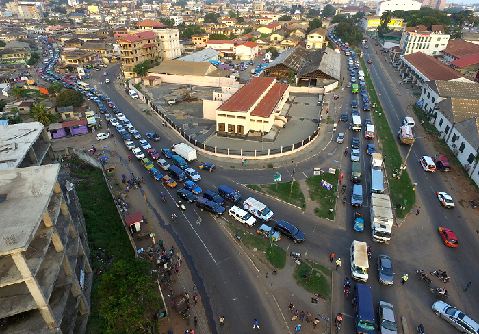 Some major streets of Accra were characterised by gridlock yesterday. Picture: DOUGLAS ANANE-FRIMPONG