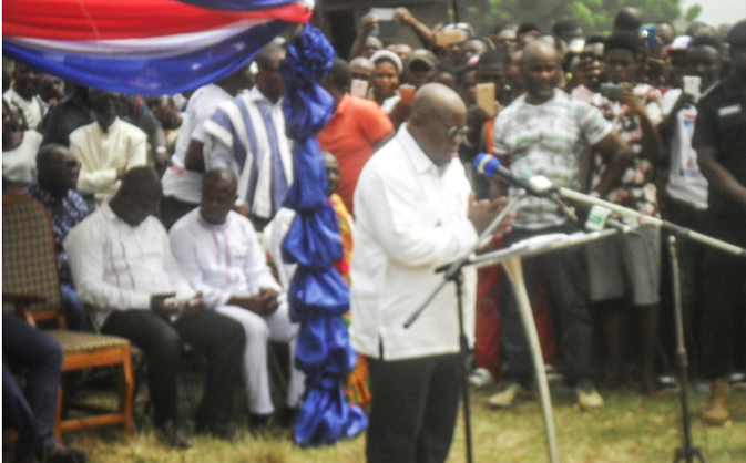  Nana Akufo-Addo addressing the chiefs and people of Krobo.