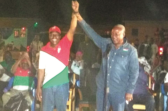  President Mahama introducing Mr Alban Bagbin at a rally at Nadowli