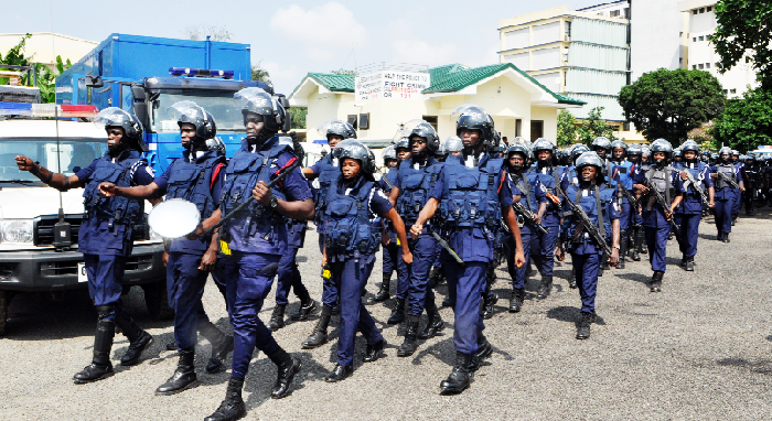 Some of the Security personnel on a route match.