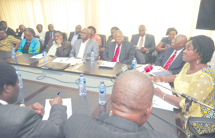  Professor Naana Jane Opoku Agyemang (right), Minister of Education, inaugurating the technical universities at the Ministry’s Conference Room in Accra. Picture: Emmanuel Quaye 