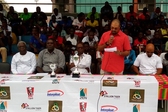 A board member of the Atta Mills Foundation, Kwadwo Mills addressing yesterday's launch