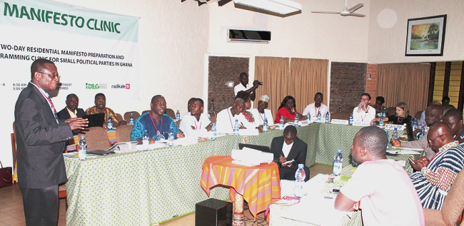 Manifesto clinic for small parties
