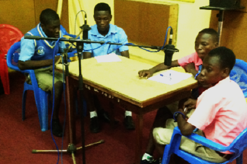 The competing students during the contest.