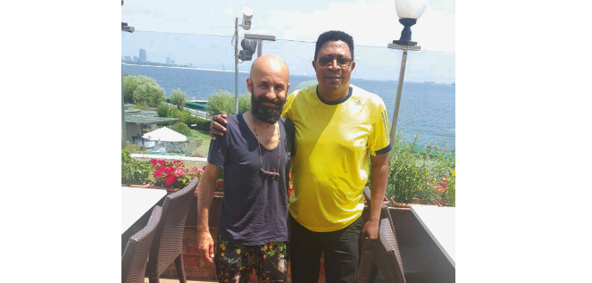 Mr Bahrain Demirbilek (left) with the Vice President of New Edubiase, Carl Wilson