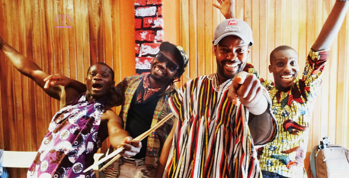 Constant Boty (infront) and the Guru Guru group