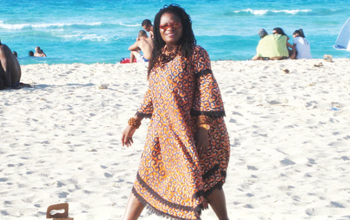Della Hayes taking a walk on one of Havana’s beaches.