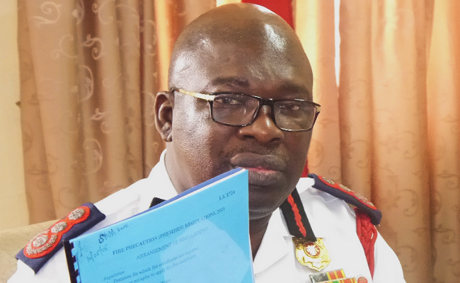 Dr Albert Brown Gaisie, the Chief Fire Officer, GNFS, launching the the home fire safety campaign