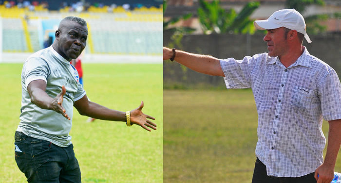 Coach George Lamptey— Liberty Professionals, Manuel Zacharis— Bechem United coach