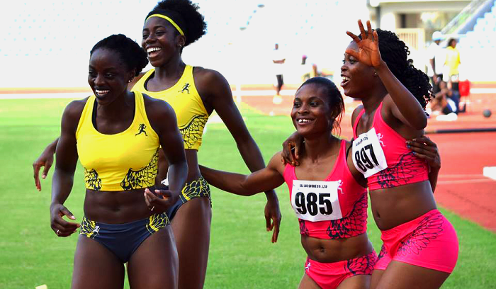  (LT) Flings Owusu-Agyapong, Gemma Acheampong, Janet Amponsah and Beatrice Gyaman will run in hte women’s 4X100m