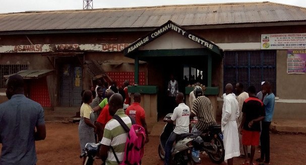 The Asawase Community Centre where the stampede occured