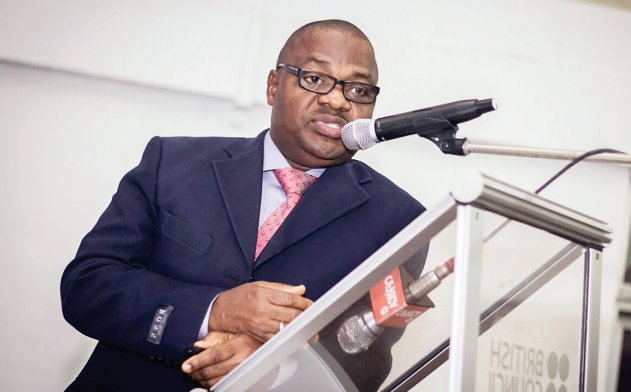 Dr Ajediran I. Bello (inset), Department of Physiotherapy, University of Ghana, addressing the audience. Picture: OWUSU INNOCENT