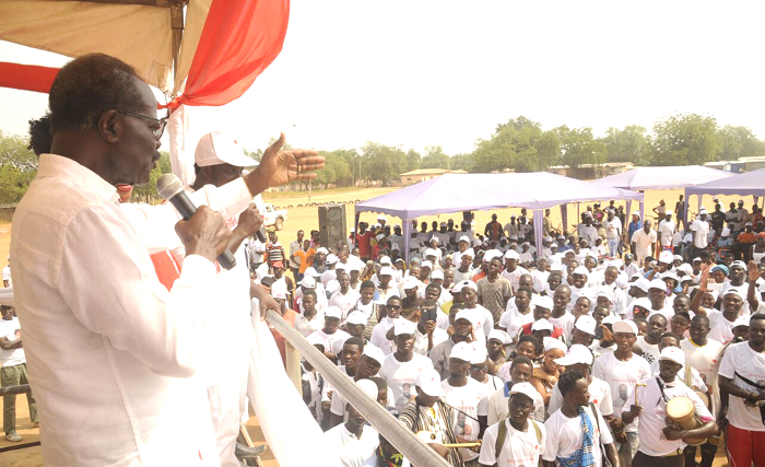  Dr Nduom addressing party supporters at Navrongo. Picture: gabriel ahiabor