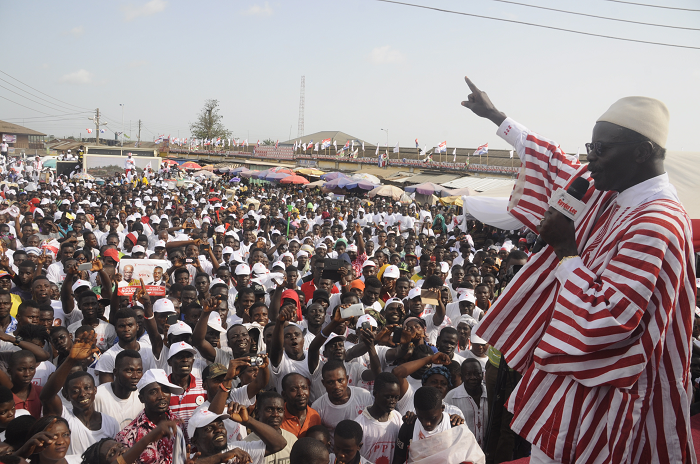  Dr Papa Kwesi Nduom addressing the rally. Picture:GABRIEL AHIABOR