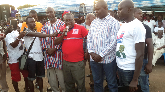  Alhaji Abdul-Rahman Abubakar Regional Chairman for the NPP in Upper West,  addressing the mini rally in Wa.
