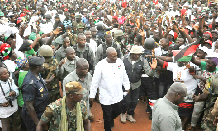 President Mahama during his tour. Picture: EBOW HANSON