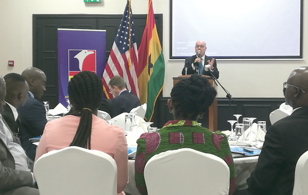 Mr Robert Jackson addressing particpants at the AMCHAM AGM
