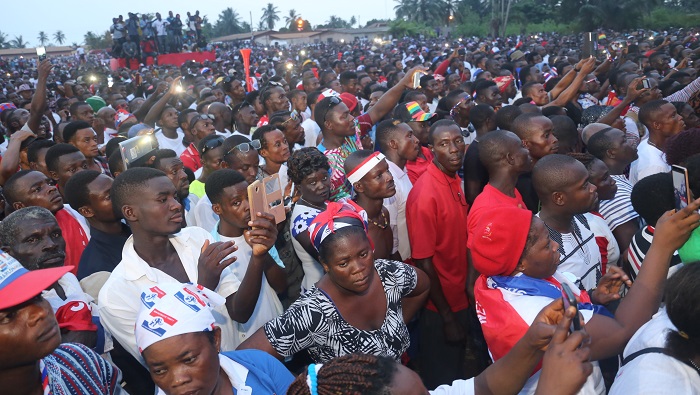 A large crowd of NPP supporters at Ketu South. Picture: SAMUEL TEI ADANO