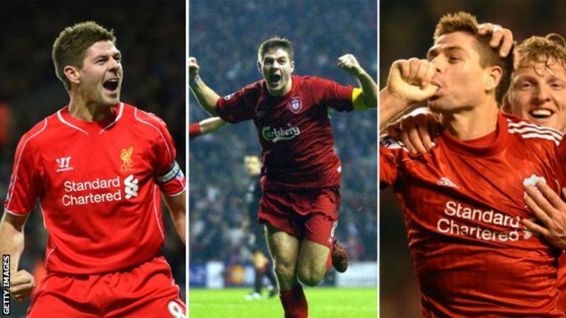 Steven Gerrard scored 186 goals for Liverpool