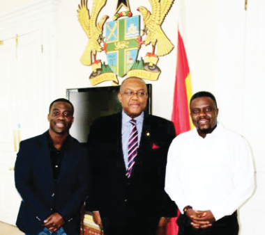 Verus Nartey (right) and Ambassador Victor Emmanuel Smith at the launch of GMW UK