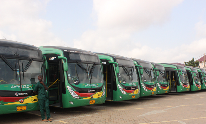  A line up of the Ayalolo buses