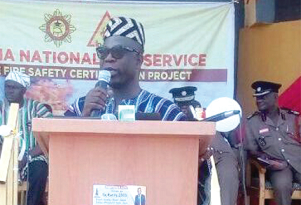  Mr Duut Nelson speaking at the launch of the 2016/17 National Bushfire prevention campaign in Tamale. Picture: ZADOK KWAME GYESI