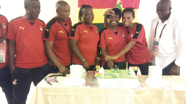 Celebrants pose with the technical team