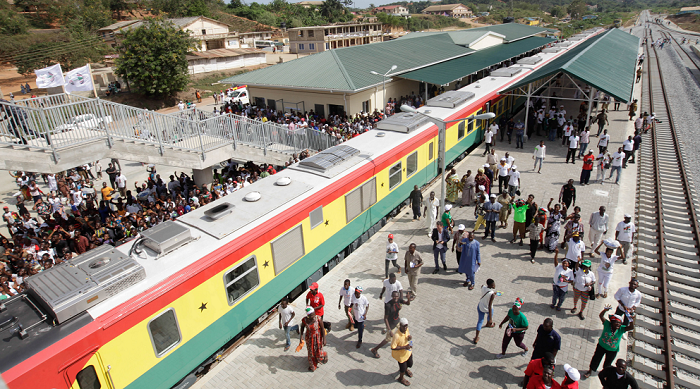 The newly constructed Sekondi/Takoradi-Kojokrom suburban railway line 