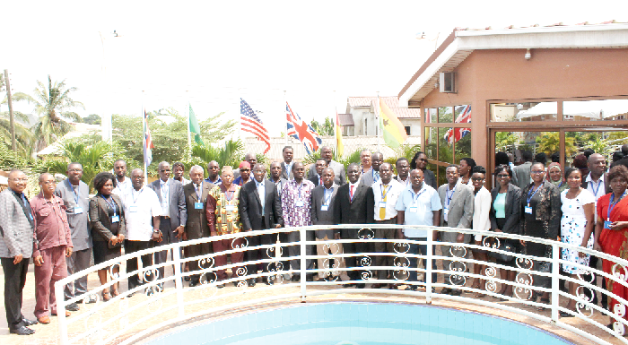 Representatives of the United Nations University Institute after the conference. Picture: BENEDICT OBUOBI