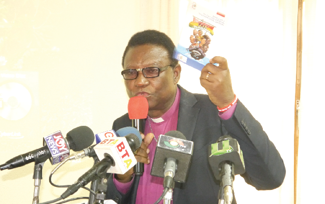 Prof. Emmanuel Asante launching the book. Picture: PATRICK DICKSON