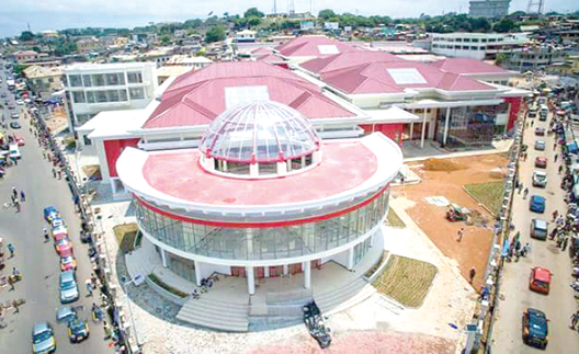Front view of the market