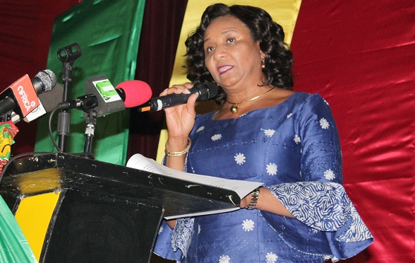 Mrs Mona Quartey addressing the gathering
