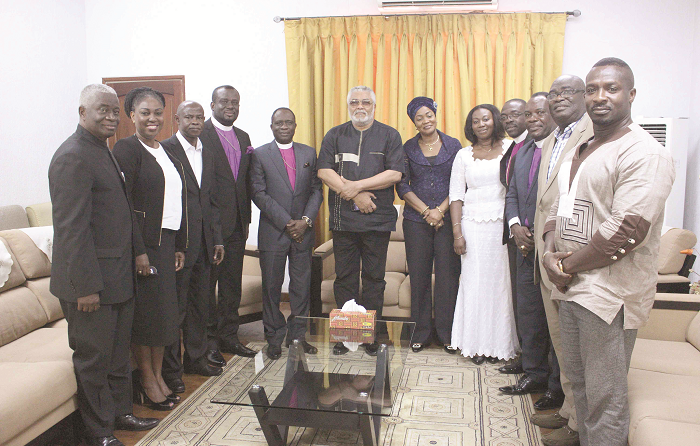  The delegation from Action Chapel with former President Rawlings who is also the Fafa Fia of Anlo