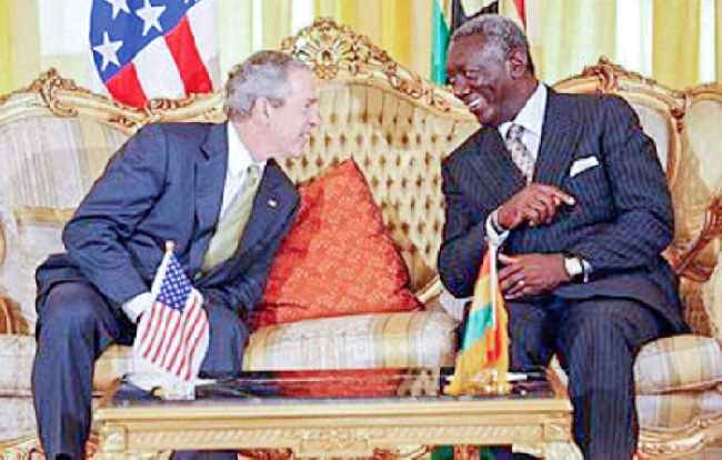 Former President Kufuor and George Bush