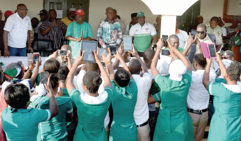 • A crowd of party supporters. Ghana needs a shorter campaign period