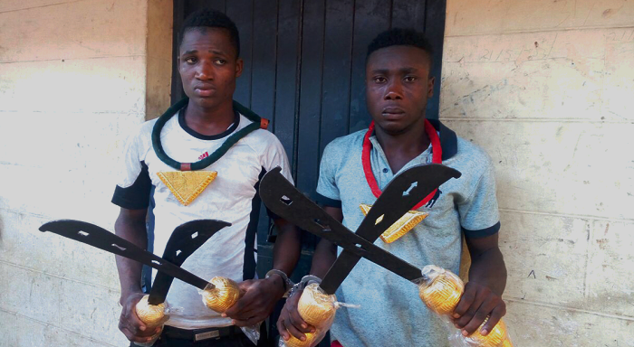  The suspects with some of the stolen items