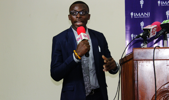  Mr Isidore Kpotufe, Director, Communications &amp; IMANI Francophone, making a presentation on governance. Picture: BENEDICT OBUOBI