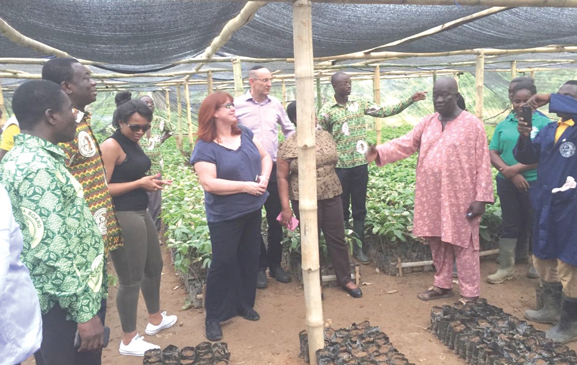 Some representatives of the partner banks inspecting cocoa nurseries in Ghana prior to the disbursement of the second tranche of the US$2 billion loan 