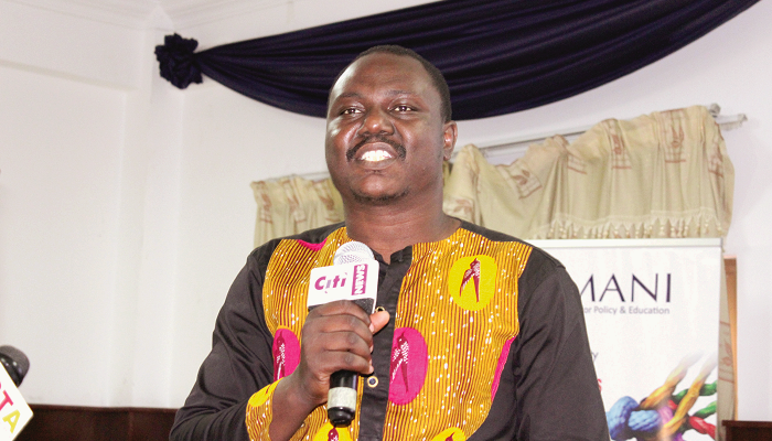  Mr Selorm Branttie, Senior research fellow and director, special projects, presenting the survey report  Picture: BENEDICT OBUOBI