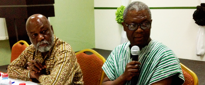  Mr Charles A. Abugre, CEO, SADA, and Prof Kwame Karikari, Chairman, Media Foundation for West Africa(MFWA), at the meeting with political parties in Accra