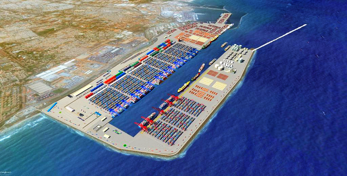 Aerial view of the Tema port