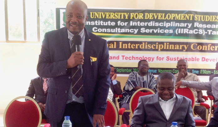  Dr Robert Kuganab-Lem (right) and Ms Caroline Kwamboka during the interview