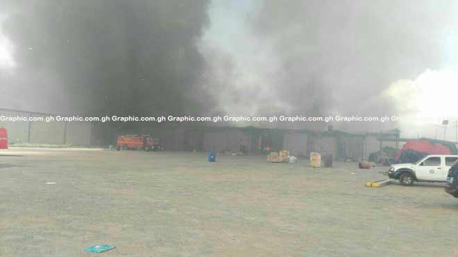 Fire at Kingdom Books warehouse at Prampram