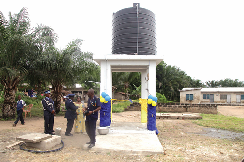The overhead water storage tank