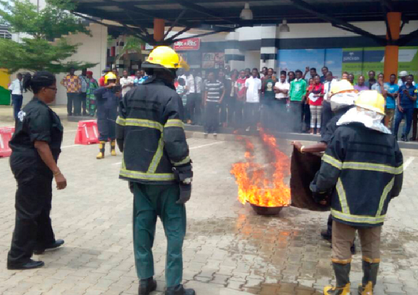 The LEKMA Fire Command educating participants on how to fight fire