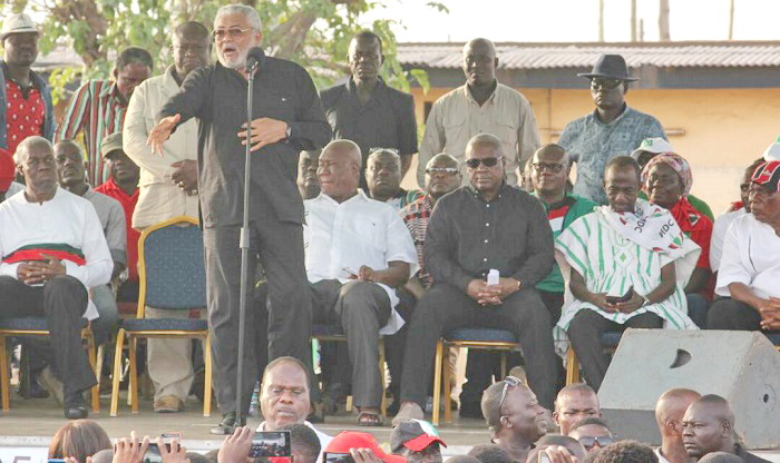 Former President Rawlings delivering his remarks at the anniversary celebration. Picture: NII MARTEY M. BOTCHWAY