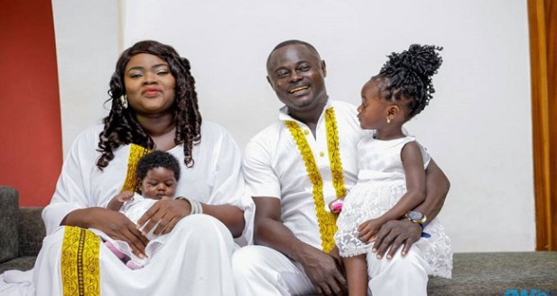 Odartey Lamptey with girlfriend Ruweida Yakubu and two kids.