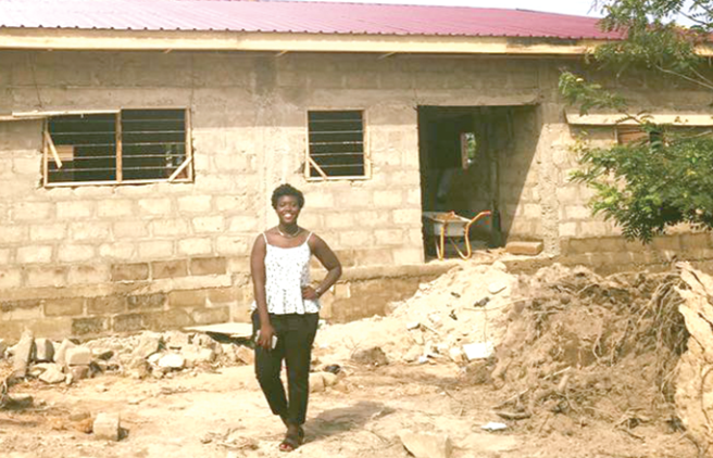 The library project being undertaken by Ms Boateng at Asuodei