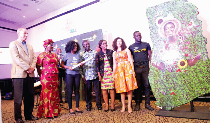 Ms Esther A.N. Cobbah with other dignitaries at the media launch of the 5th anniversary edition of the  Ghana Garden and Flower Show