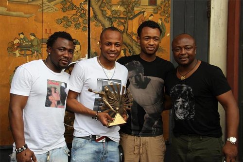 Abedi Ayew Pele with his sons Rahim, Andre and Jordan